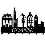 Wieszak do przedpokoju MIASTO GDAŃSK [XL] 60x38cm - Metalowy Wieszak Na Ubrania, Kurtki I Płaszcze
