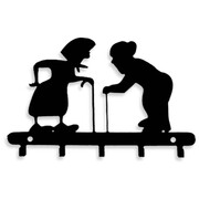 Wieszak na klucze BABCIA I DZIADEK [S] 21x13cm - Metalowy organizer ścienny na klucze, gadżety i akcesoria