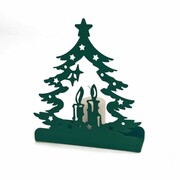 Świecznik metalowy Świąteczne Drzewko [S] 16x18cm - na świeczki i tea lighty