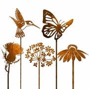 Biżuteria Ogrodowa Ozdoba Rdzawy Zestaw 5 Sztuk dekoracji ogrodowych [XXL] 22x102cm
