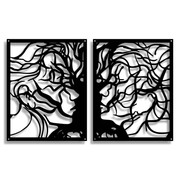 Dekor Dyptyk Forest Love [XXL] - 93x59cm - Metalowa dekoracja ścienna