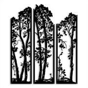 Dekor Tryptyk Bukowy Zagajnik [XXL] 90x112cm - Metalowa Dekoracja Ścienna