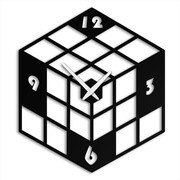 Zegar Kostka Rubika [M] 40x45cm - metalowy zegar ścienny do pokoju dziecka