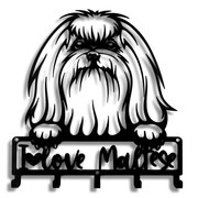 Wieszak Na Klucze Maltańczyk Love [S] 21x23cm - Metalowa Ozdoba Ścienna