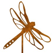 Biżuteria Ogrodowa Ozdoba Rdzawa Ważka [XL] 19x98cm