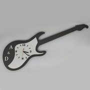 Wielki zegar ścienny czarny ( antracyt ) Gitara