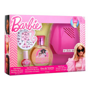 Air-Val Barbie Zestaw - woda toaletowa 50 ml + lakier do paznokci 3,5 ml + ozdoby do paznokci + suszarka do paznokci Air-Val
