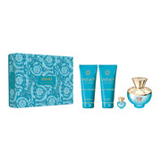 Versace Pour Femme Dylan Turquoise zestaw - woda toaletowa 100 ml + woda toaletowa 5 ml + żel do ciała 100 ml + żel pod prysznic 100 ml Versace
