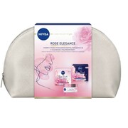 Nivea Rose Elegance zestaw przeciwzmarszkowy krem na dzień 50ml + przeciwzmarszczkowy krem na noc 50ml + kosmetyczka (P1)