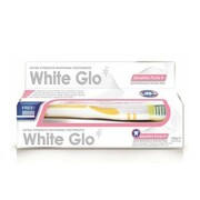 WHITE GLO Sensitive Forte+ wybielająca pasta do zębów wrażliwych z azotanem potasu + szczoteczka do zębów + wykałaczki 100ml