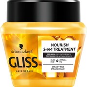Gliss Oil Nutritive Nourish 2-in-1 Treatment maska odżywcza do włosów przesuszonych i nadwyrężonych 300ml (P1)
