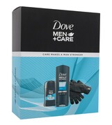 Dove Care Makes A Man Stronger Men + Care Żel pod prysznic 250ml Żel pod prysznic 250ml + antyperspirant 50ml + rękawice (M) Uszkodzone pudełko (P2)