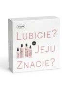 Ziaja Jeju różowe zestaw prezentowy - szampon do włosów i skóry głowy, 300 ml + dwufazowa odżywka do włosów w sprayu, 300 ml + mgiełka do twarzy i ciała w sprayu, 125 ml + płyn micelarny, 200 ml