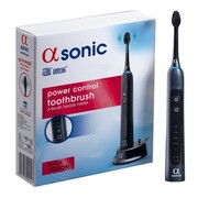 Alfa Sonic Power Control - Szczoteczka Soniczna z 5 trybami pracy i 4 końcówkami w zestawie, Czarna