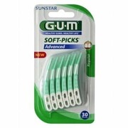 GUM Soft-Picks Advance - elastyczne wykałaczki z delikatną, gumową końcówką, medium (regular), 30szt