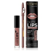 Eveline Cosmetics Oh My Lips zestaw do makijażu ust matowa pomadka w płynie i konturówka 02 Milky Chocolate (P1)