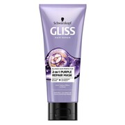 Gliss Blonde Hair Perfector 2-in-1 Purple Repair Mask maska do naturalnych farbowanych lub rozjaśnianych blond włosów 200ml (P1)