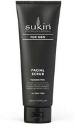 Sukin FOR MEN peeling do twarzy z proszkiem z bambusa i łupin z orzecha włoskiego, 125 ml