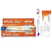 WHITE GLO Anti-Plaque Whitening - wybielająca pasta do zębów redukująca płytkę nazębną + szczoteczka do zębów 100ml