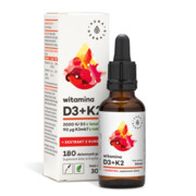 AURA HERBALS Witamina D3 (2000 IU) + K2MK7 + ekstrakt z kurkumy NovaSOL (30 ml)