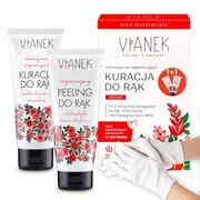 VIANEK Intensywnie regenerująca kuracja do rąk, zestaw Maska do rąk 75 ml + Peeling do rąk 70 g + Rękawiczki 2 szt