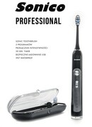 Sonico Professional Black szczoteczka soniczna z 3 końcówkami w zestawie oraz etui turystycznym