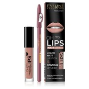 Eveline Cosmetics Oh My Lips zestaw do makijażu ust matowa pomadka w płynie i konturówka 08 Lovely Rose (P1)