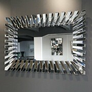 Srebrne lustro glamour prostokątne 80x120 cm M-0554 Bellacasa