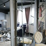 Srebrne lustro glamour prostokątne M-0565-03 60x150 cm Bellacasa