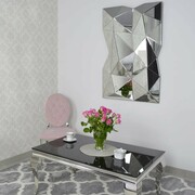 Srebrne lustro glamour prostokątne 80x121x10 cm M-0521 Bellacasa