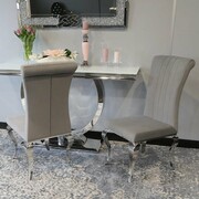 Krzesło glamour Stanley Grey - krzesło tapicerowane szare Bellacasa