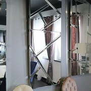 Srebrne lustro ścienne prostokątne M-0563-01 80x120 cm Bellacasa