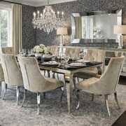 Jadalnia glamour Marrone Sabbia - Piaskowy Brąz 180x90 + 8 krzeseł Bellacasa