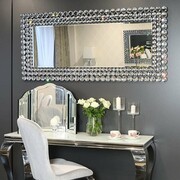 Srebrne lustro glamour prostokątne 78x172 cm M-0533-05 Bellacasa