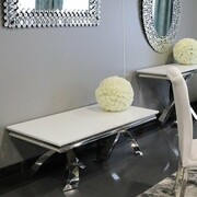 Ława glamour Lincoln - stal szlachetna blat szklany nowoczesny Bellacasa