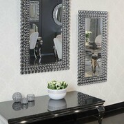 Srebrne Lustro glamour prostokątne 80x120 cm M-0533-02 Bellacasa