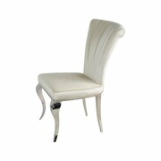 Krzesło glamour Livio Milk - krzesło tapicerowane mleczne Bellacasa