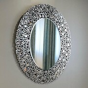 Srebrne lustro glamour owalne 94x120 cm M-0534 Bellacasa