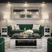 Stolik kawowy Nathan - stal szlachetna blat kamienny nowoczesny Bellacasa