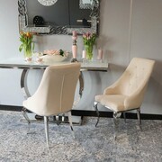 Krzesło glamour William II Beige - krzesła beżowe pikowane kryształkami Bellacasa