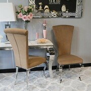 Krzesło glamour Ottavio Prestige Brown - krzesło tapicerowane brązowe Bellacasa