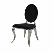 Krzesło Ludwik II glamour Black - krzesło tapicerowane czarne Bellacasa