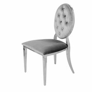 Krzesło Ludwik glamour Dark Grey - nowoczesne krzesła pikowane guzikami Bellacasa