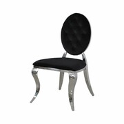 Krzesło Ludwik II glamour Black - nowoczesne krzesła pikowane guzikami Bellacasa