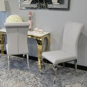 Krzesło glamour Stanley II Silver - krzesło tapicerowane szare Bellacasa