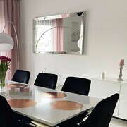 Srebrne lustro glamour prostokątne 90x150 cm M-0517-01 Bellacasa