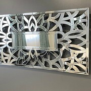 Srebrne lustro glamour prostokątne 75x150 cm M-0518 Bellacasa