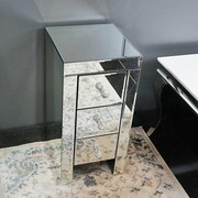 Szafka szklana glamour 29x30x60 - szafka nocna, stolik lustrzany F-0552 Bellacasa