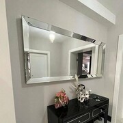 Srebrne lustro glamour prostokątne 80x120 cm M-0517-03 Bellacasa