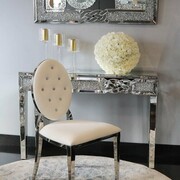 Krzesło Ludwik glamour White - nowoczesne krzesła pikowane kryształkami Bellacasa